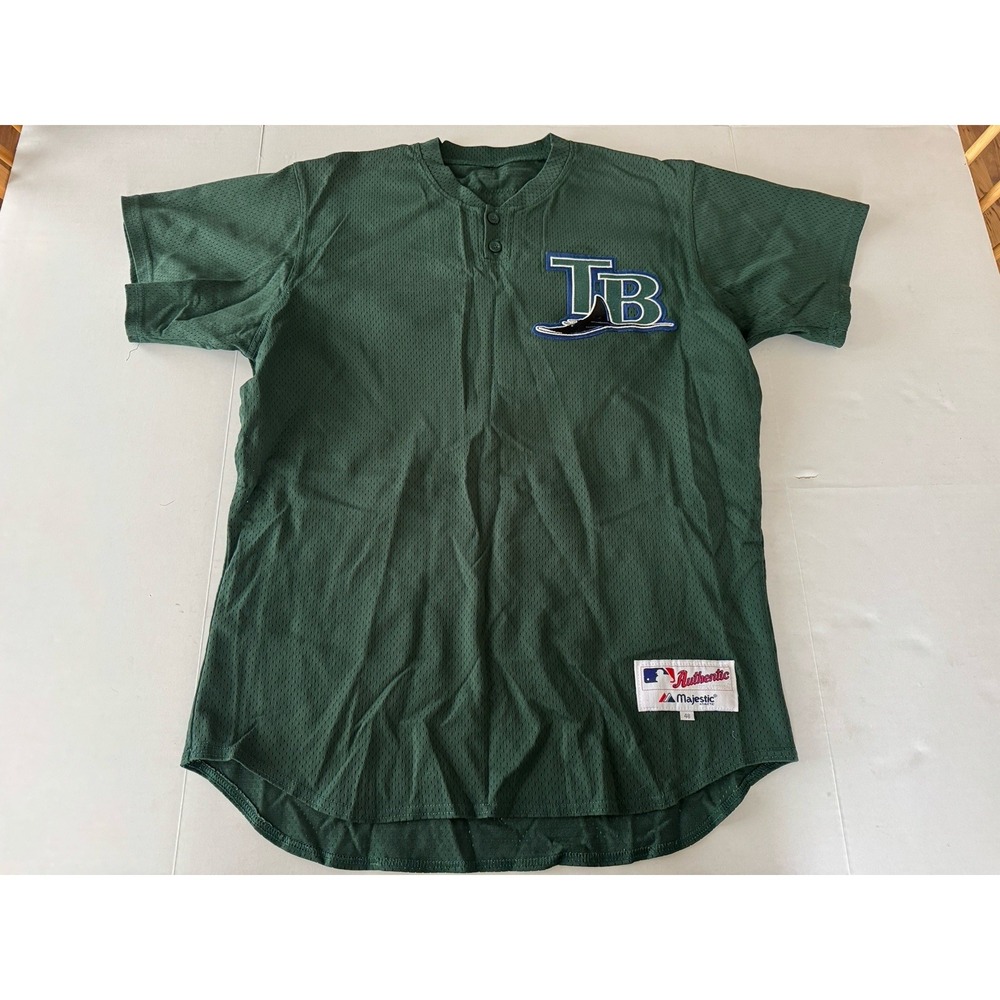 Majestic‎ Men's Green MLB Tampa Bay Devil Rays Jersey Size 48 CH Crawford #22